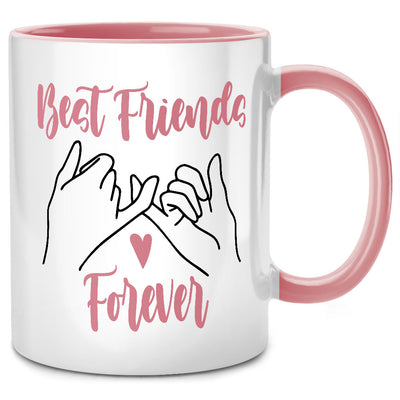 Best friends forever - süße Tasse mit Spruch als Geschenk für beste Freundin oder BFF, Pinke Tasse