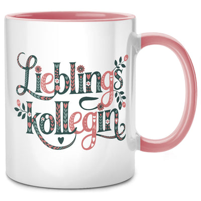 Lieblingskollegin - Boho Tasse mit Spruch als Abschiedsgeschenk für Kollegin oder Lieblingskollegin Geschenk, Pinke Tasse