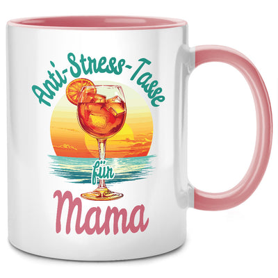 Anti-Stress-Tasse für Mama - lustige Aperol Tasse mit Spruch als Geschenk für Mama, Pinke Tasse