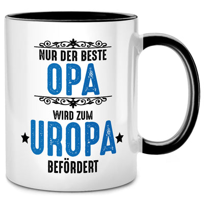 Nur der beste Opa wird zum Uropa befördert - lustige Tasse mit Spruch als Opa Geschenke oder Geschenk für Uropa