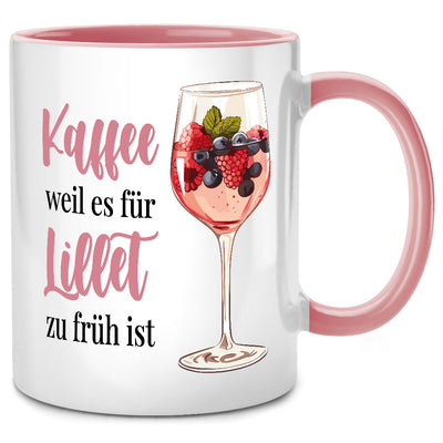 Kaffee, weil es für Lillet zu früh ist - lustige Tasse mit Spruch als Lillet Geschenk für beste Freundin oder Abschiedsgeschenk für Kollegin