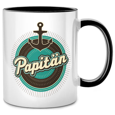 Papitän, der Papa-Kapitän - lustige Tasse mit Spruch als Geschenk für Papa