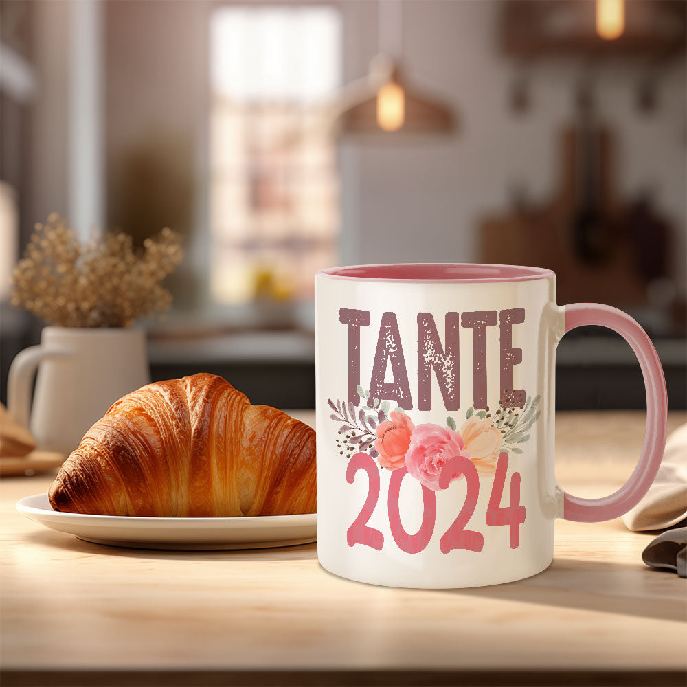 Tante 2024 Tasse mit Spruch, Tante Geschenk, Du wirst Tante Seness