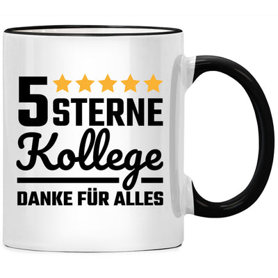 5 Sterne Kollege, Danke für Alles, lustige Tasse mit Spruch als Abschiedsgeschenk für Kollegen