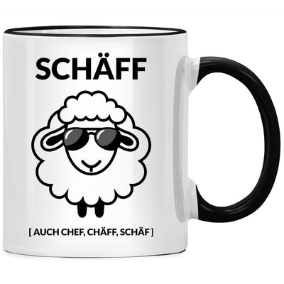 Schäff Chef Schaf, lustige Tasse mit Spruch als Geschenk für einen echt coolen Chef