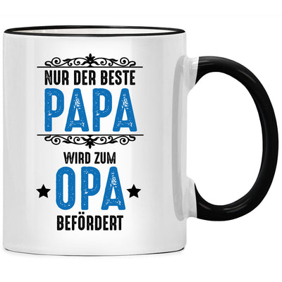 Nur der beste Papa wird zum Opa befördert. Lustige Tasse mit Spruch als Geschenk für Opa oder Papa Geschenke oder Opas Geschenk