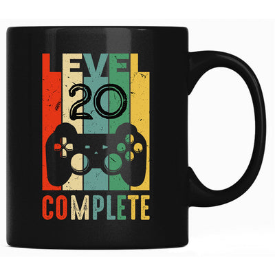 Level 20 complete, Controller, Tasse mit Spruch als Geburtstagsgeschenk - Geschenk für Gamer, Zocker zum 20. Geburtstag