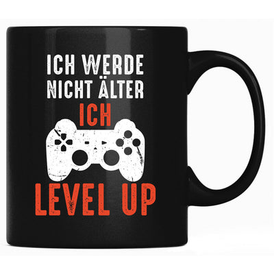 Ich werde nicht älter, ich level up mit Controller, Tasse mit Spruch als Geschenk für Gamer, Nerds und Zocker