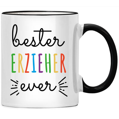 Bester Erzieher ever, lustige Tasse mit Spruch als Geschenk für einen Erzieher oder als Abschiedsgeschenk für den besten Erzieher